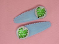 Haarspeldje monstera lichtblauw 